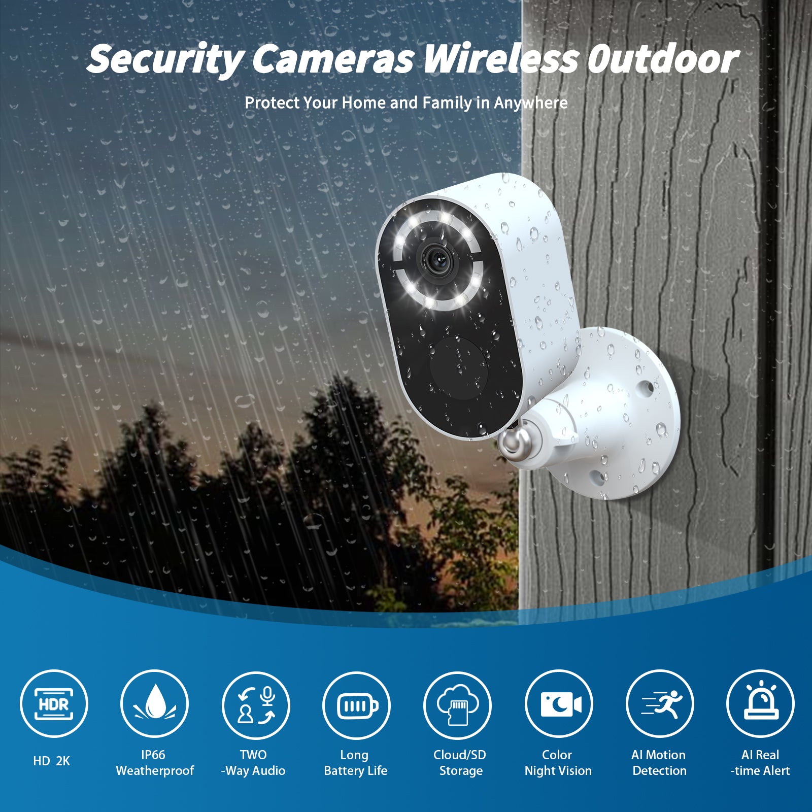 Solar WiFi Security Camera Outdoor – Motion Detection & Night Vision